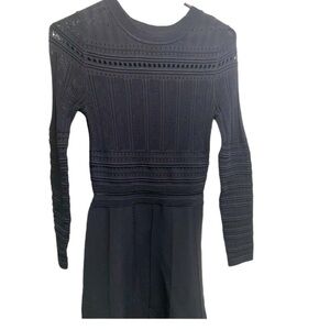 Zara women's size small black knit dress long sleeves